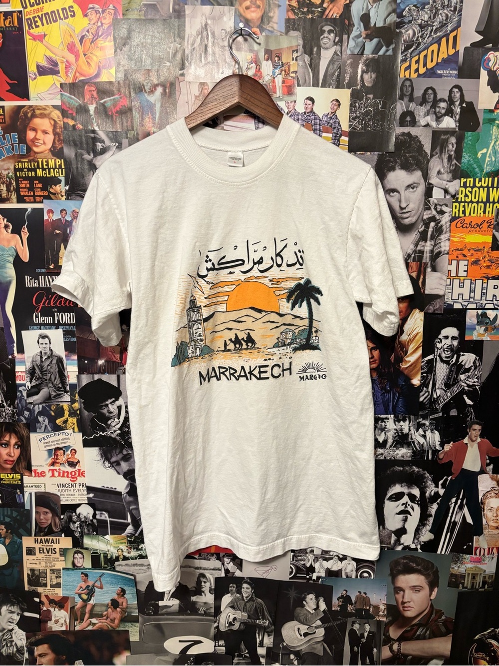 Marrakech Graphic Tee - White with Orange & Black Print